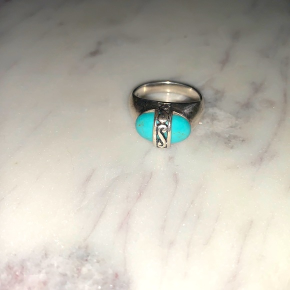 Sterling Silver Ring with Turquoise stone - size 6 - Picture 5 of 12